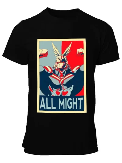Remera Negra All Might P0St11 Boku No Hero
