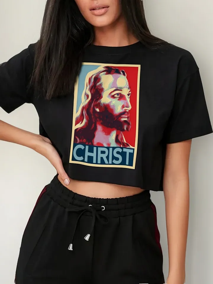 Remera Crop Jesus Salva Ama Y Perdona Christ