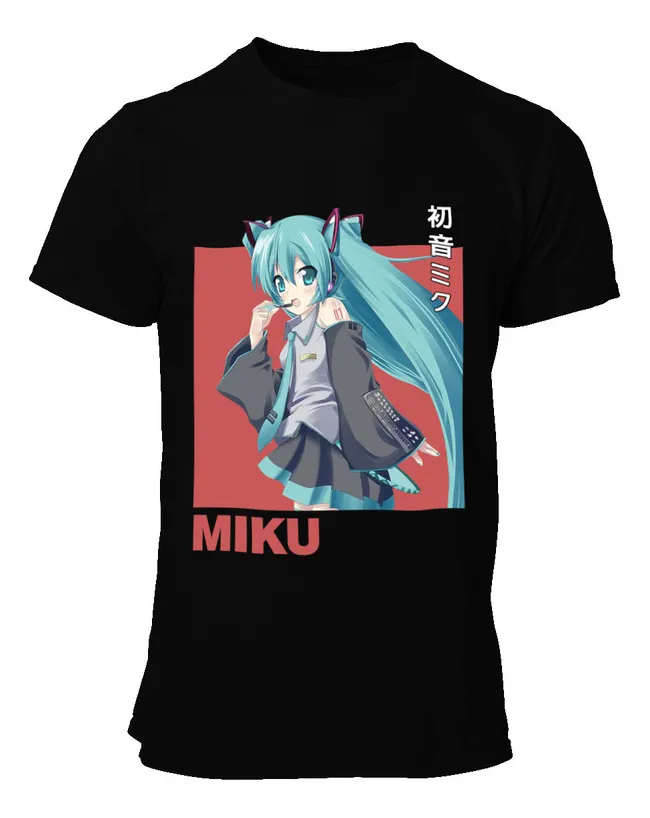 Remera Negra Miku Hatsune Idol
