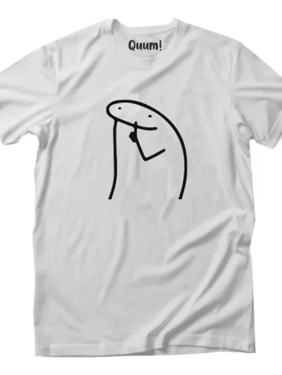 Remera Unisex Sticker Trazo Monito Blanco