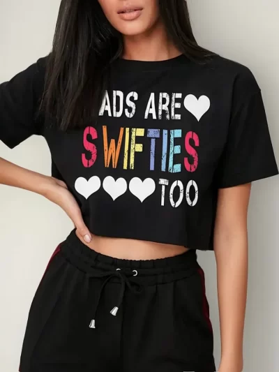 Remera Crop Dad Are Swifties Heart
