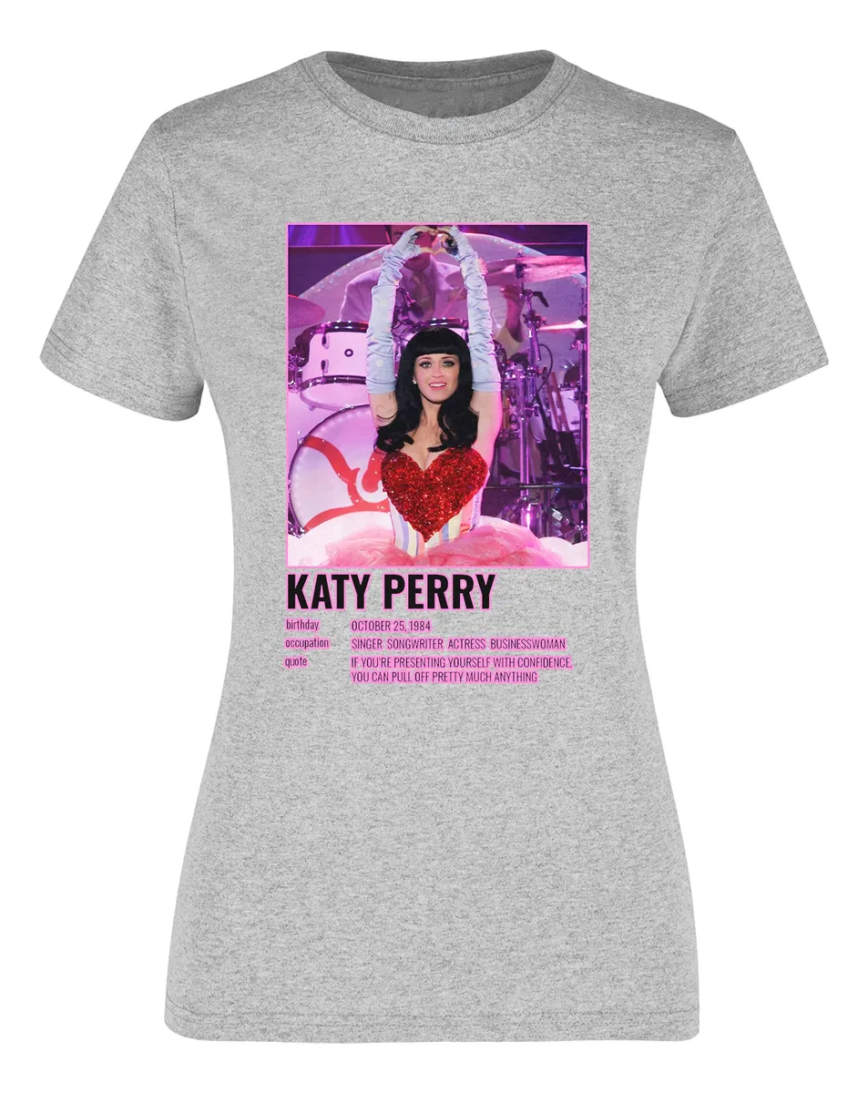 Remera Katy Perry Gris Jaspe Smile Album Album Nuevo