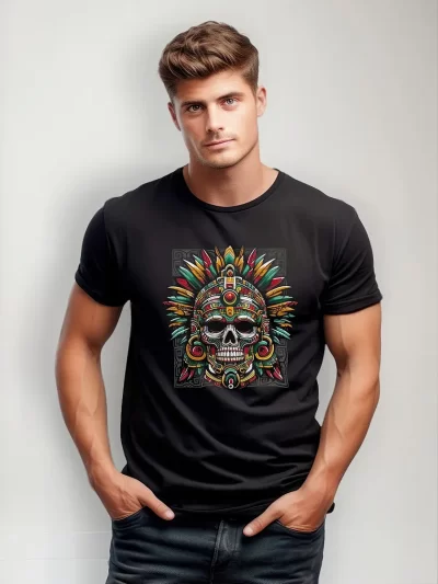 Remera Craneo Azteca Penacho