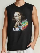 Remera De Bob Marley Flag Legend Face