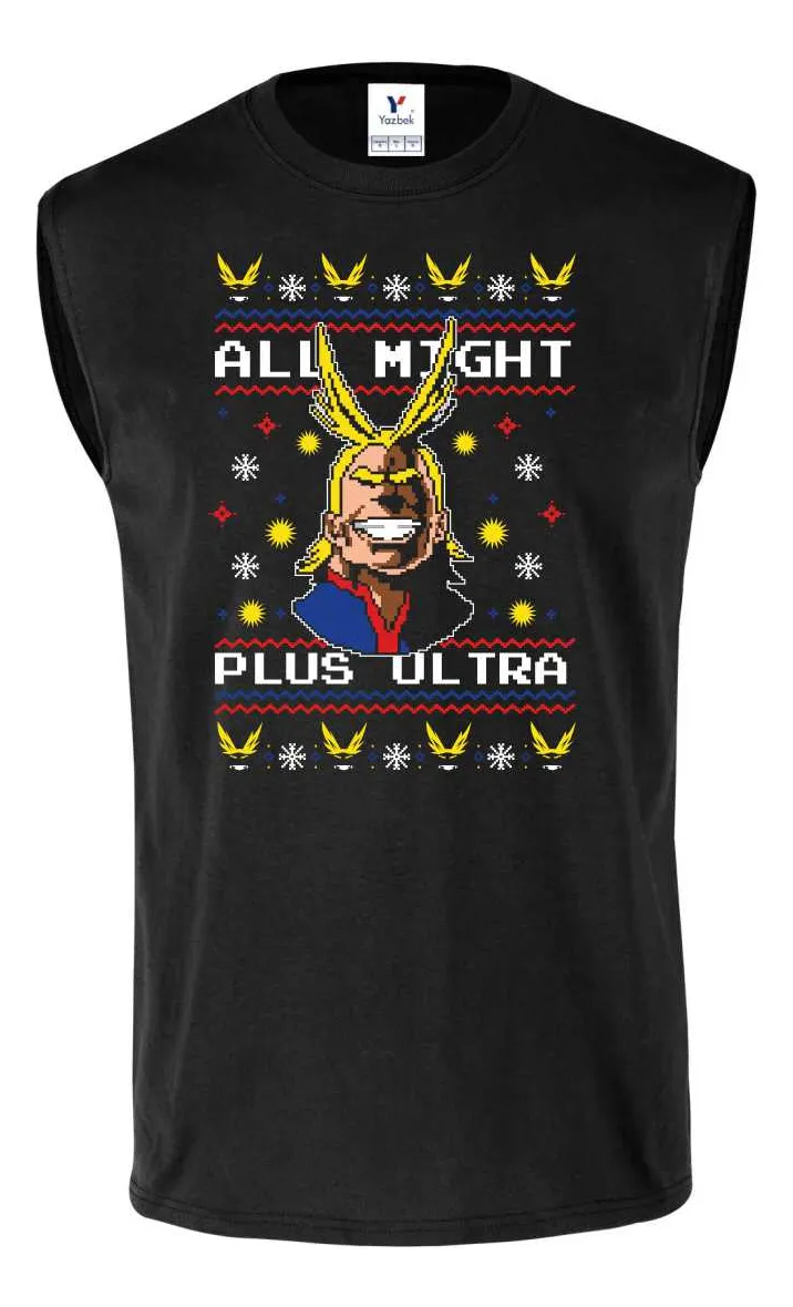 Remera Sin Manga Ugly Sweater All Might Plus Ultra Navidad