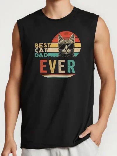 Remera De Best Cat Dad Papa Sf3 Gato