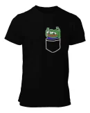 Remera Negra Pepe Feliz Old Meme Pocket