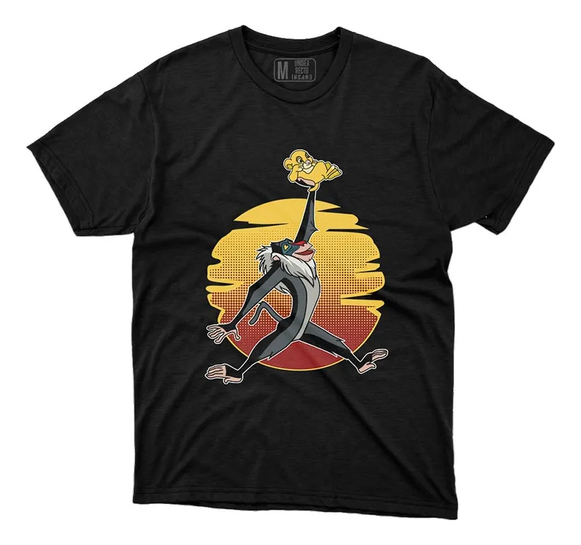 Remera Rey León Rafiki Simba Retro Style Retro