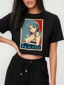Remera Crop Nami Uff One Piece Poster Pop 1B