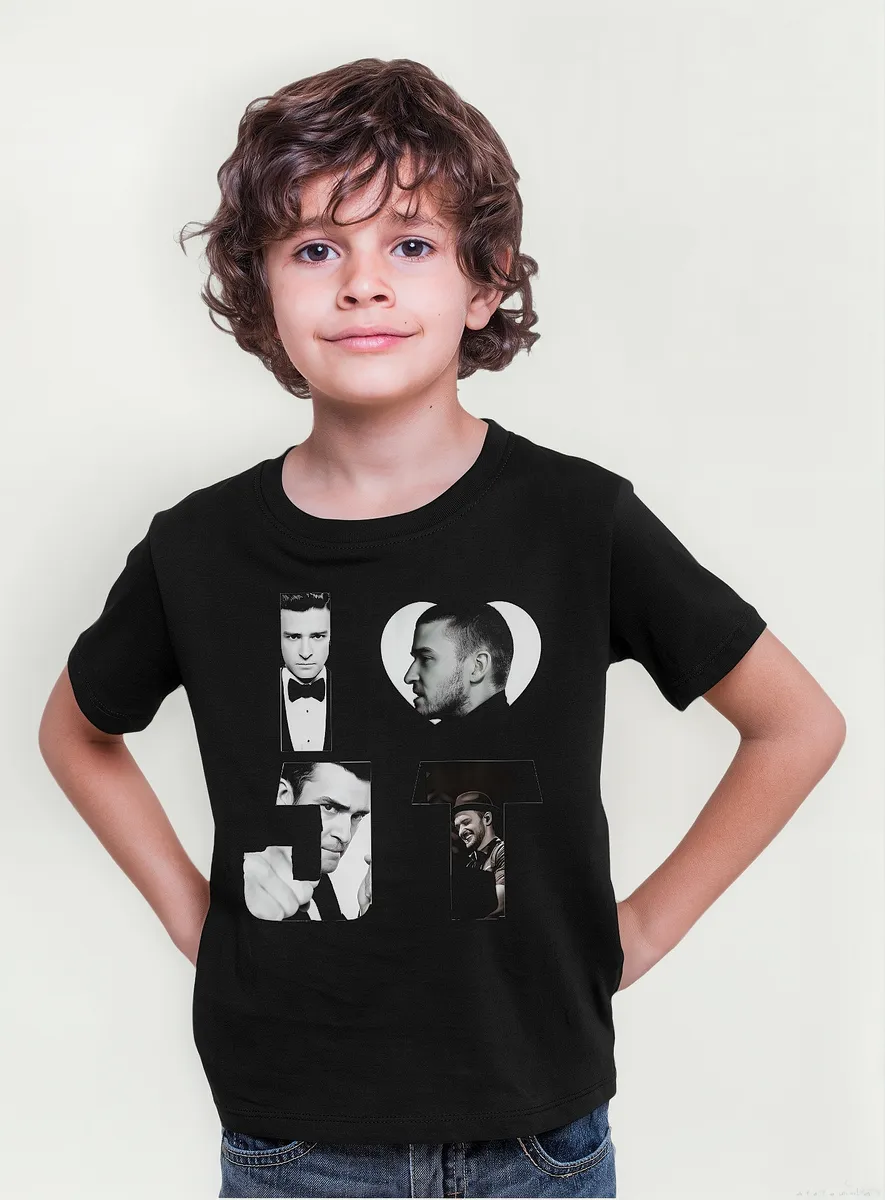 Remera Negra Basica Casual Justin Timberlake Pop Album