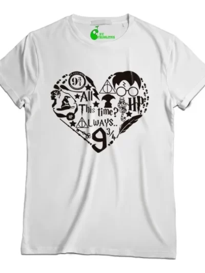 Remera Harry Potter Silueta Corazon