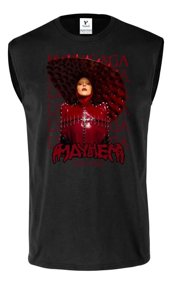 Remera Sin Manga Lady Gaga Viva La Mayhem Rojo