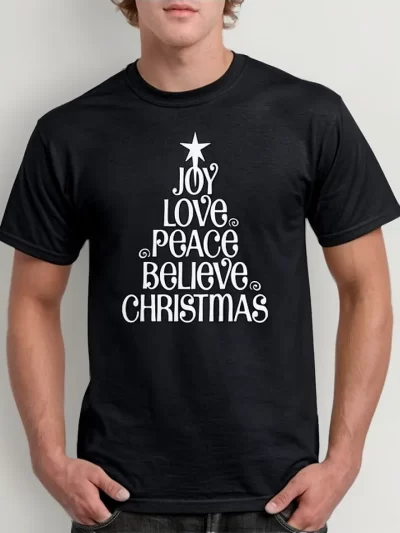 Remera Christmas Navidad Joy Love Peace Adulto Dama O Niño
