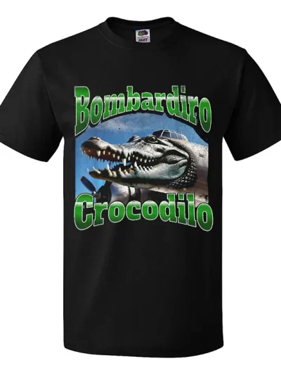 Remera Camiseta Bombardino Crocodilo Avion Brainrot Unisex