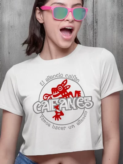 Remera Crop Caifanes Oscuridad Que Vibra En Mexico