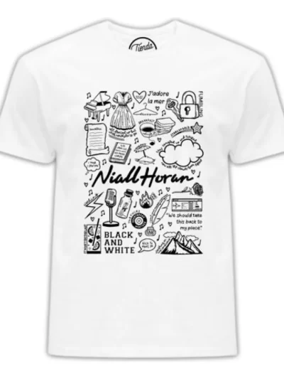 Remera Niall Horan Black And White Dibujos