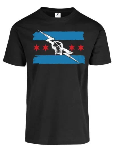 Remera Cm Punk Rayo Bandera Chicago Wrestling