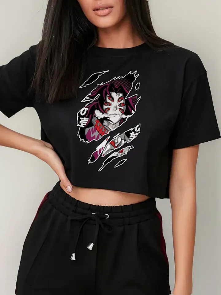 Remera Crop Kimetsu No Yaiba Kokushibo