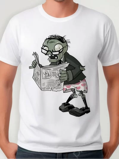 Remera Videojuego Plantas Vs Zombies Zombi Periódico