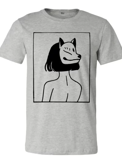 Remera Kitsune Girl Mask Anime Manga Geek Otaku Arte