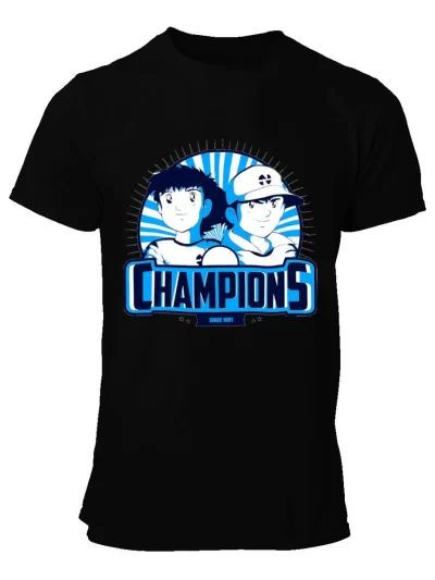 Remera Negra Supercampeones Oliver Benji Futbol