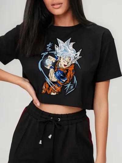 Remera Crop Goku Ultra Instinto New Level
