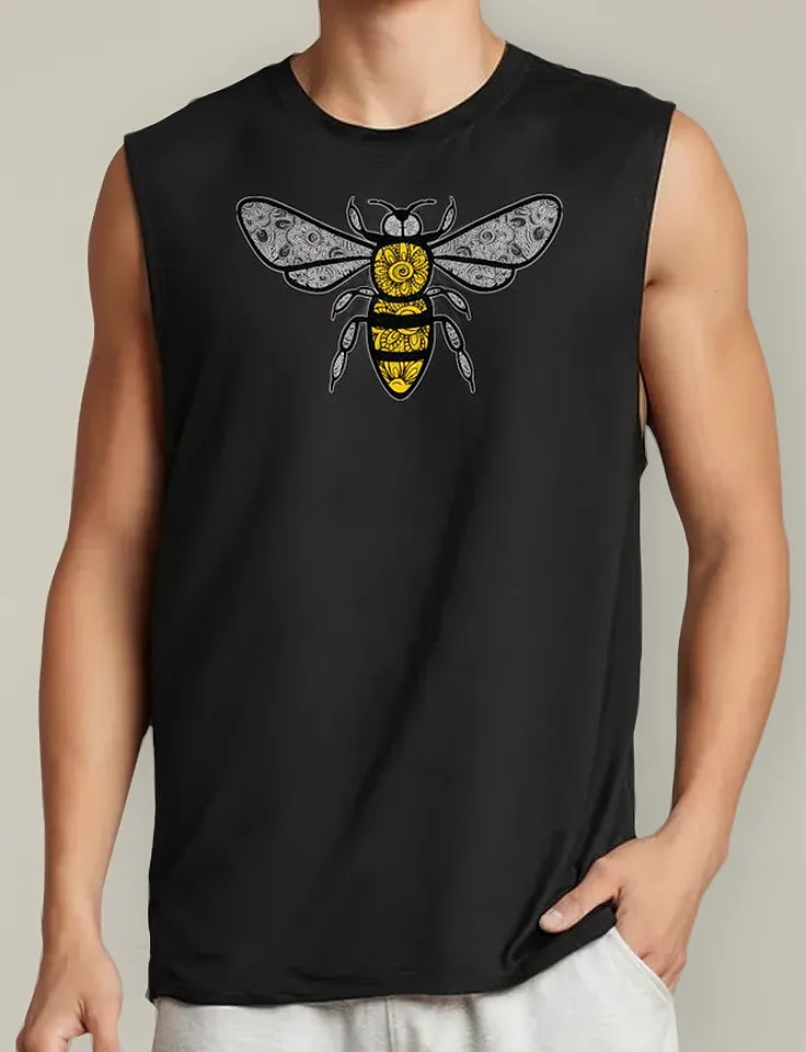 Remera De Abeja Zentangle Flores Primavera