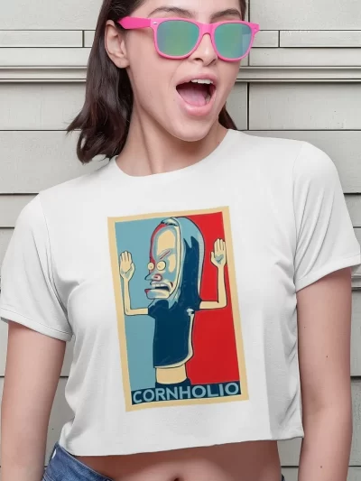 Remera Crop Cornholio Beavis Post Retro