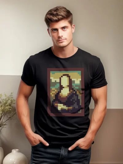 Remera Monalisa Pixel Arte