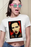 Remera Crop Marilyn Manson Rock Metal Alternativo