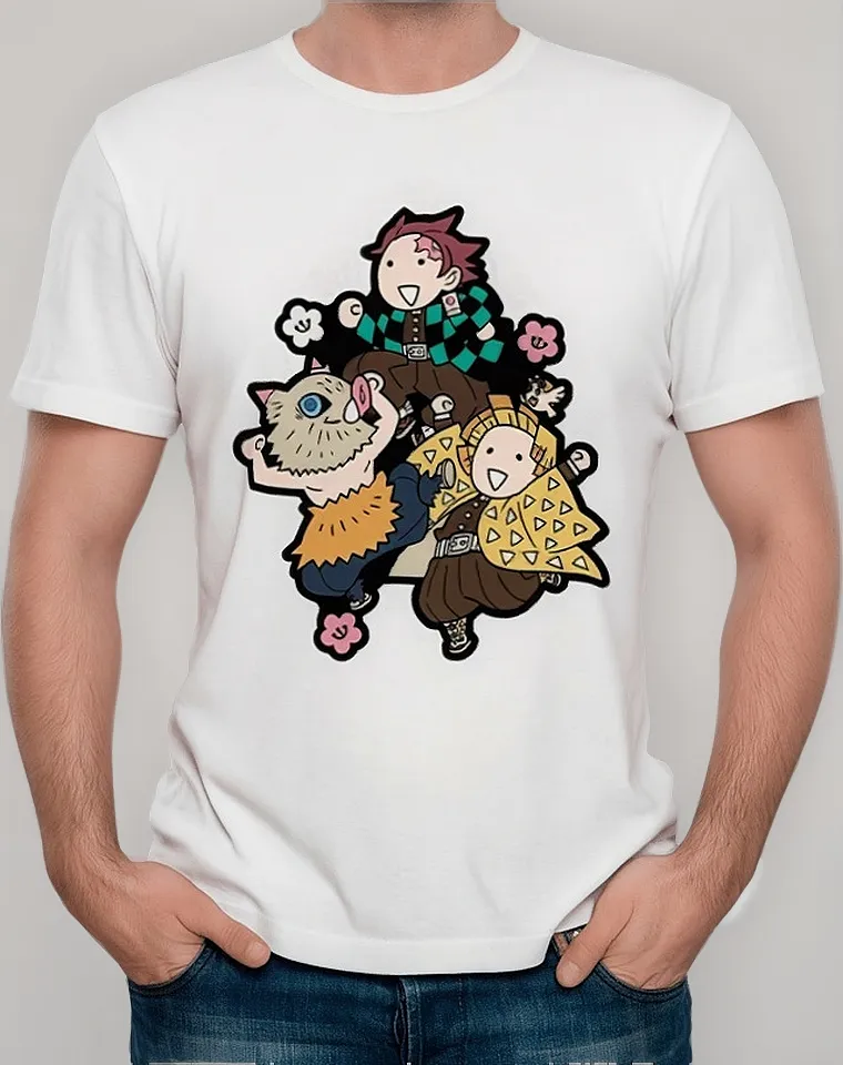 Remera Anime Demon Slayer Tanjiro Inosuke Zenitsu