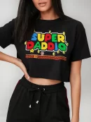 Remera Crop Super Daddio Papa Champ
