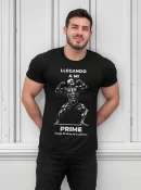 Camiseta Negra Con Estampado Gym Pesas No Muestro Ganas