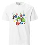 Remera Navidad Esferas Colgadas Mano Verde Navideña