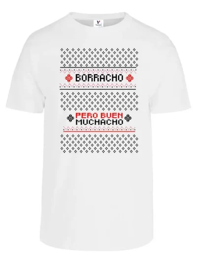 Remera Ugly Navidad Borracho Pero Buen Muchacho