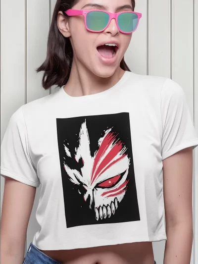 Remera Crop Mask Bleach Full Power