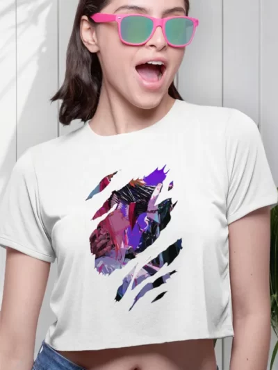 Remera Crop Denji Pibe Motocierra
