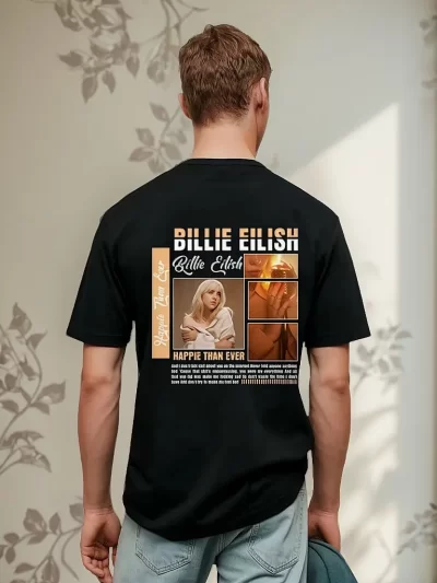 Remera Billie Elish Happie Tha Ever Collage Artista Merch