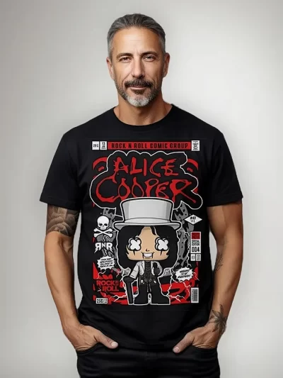 Remera Alice Cooper Poison Rock Band Anime Toon Caricatura