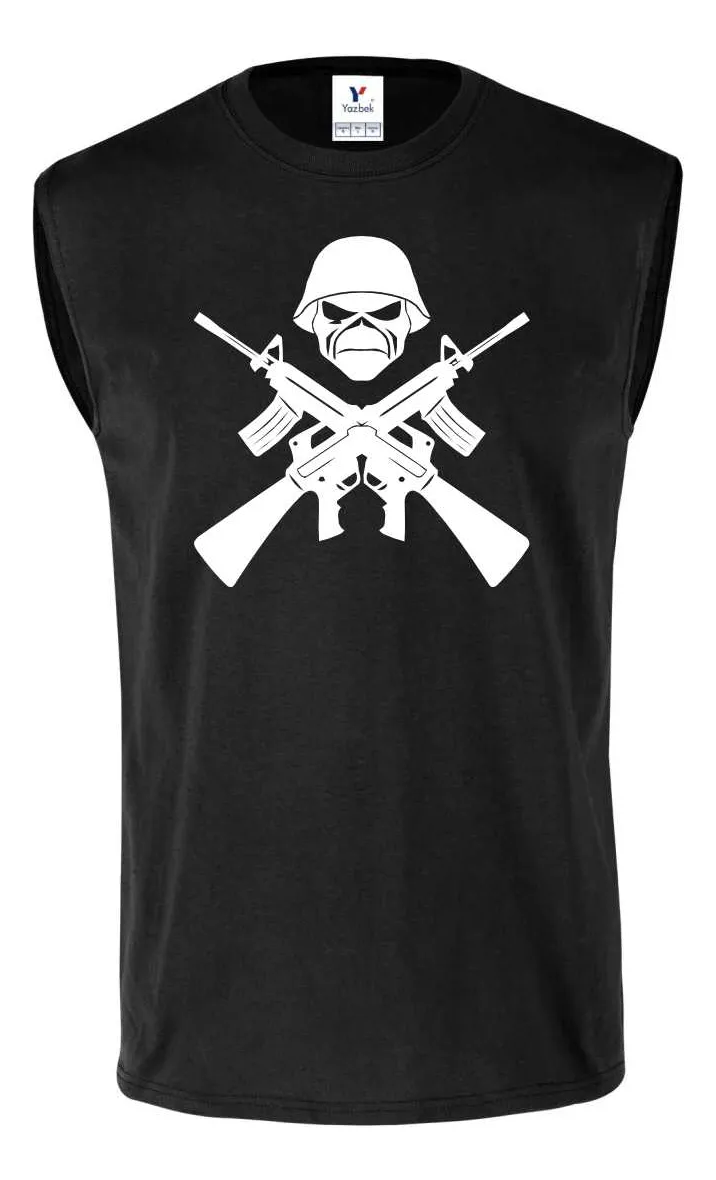 Remera Sin Manga Iron Maiden Metal Logo Calavera