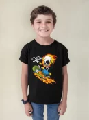 Camiseta Negra The Simpsons Estampado Resistente Skate