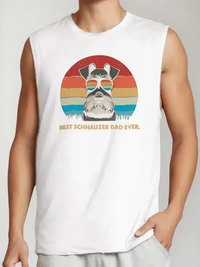 Remera De Best Dad Papa Schnauzer Perro