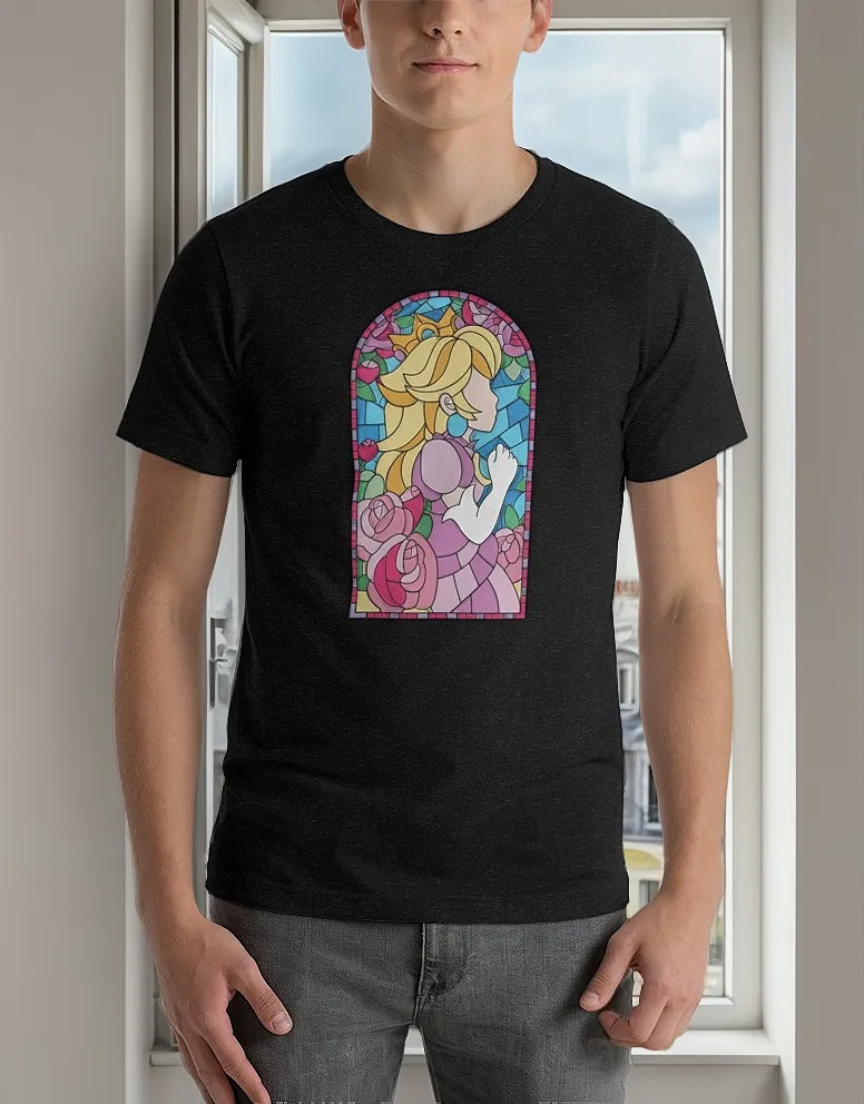 Remera Princesa Peachh Vitral De Colores Mario Bross