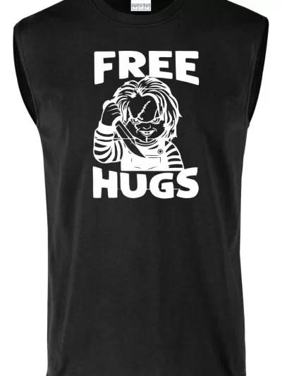 Remera Sin Manga Chucky Hugs Halloween