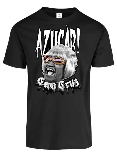 Remera Celia Cruz Azúcar Letras Metal Hombre Mujer