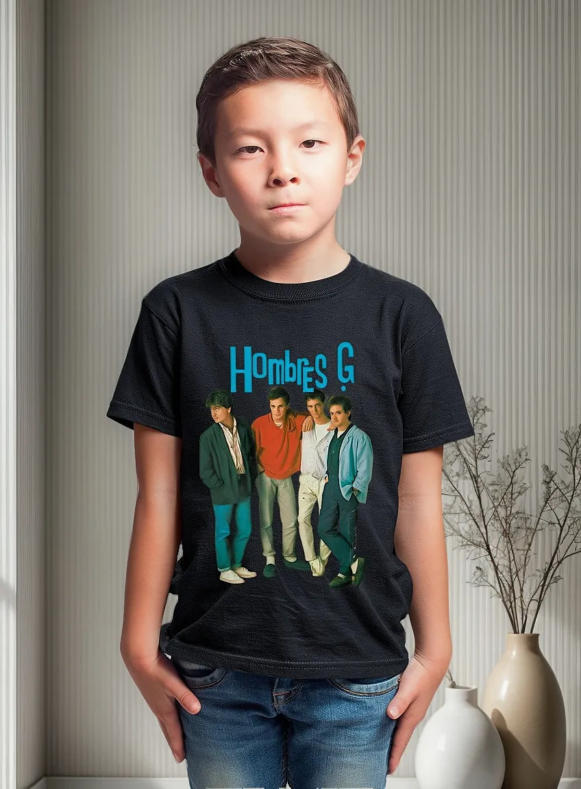 Remera Negra Manga Corta Rock Hombres G Te Quiero