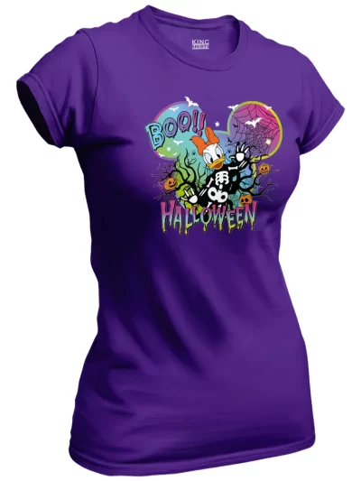 Remera Mickey Daisy Minnie Halloween Neon Corte Dama E G