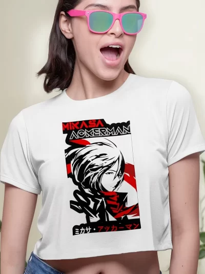Remera Crop Mikasa Ataquea Los Titanes