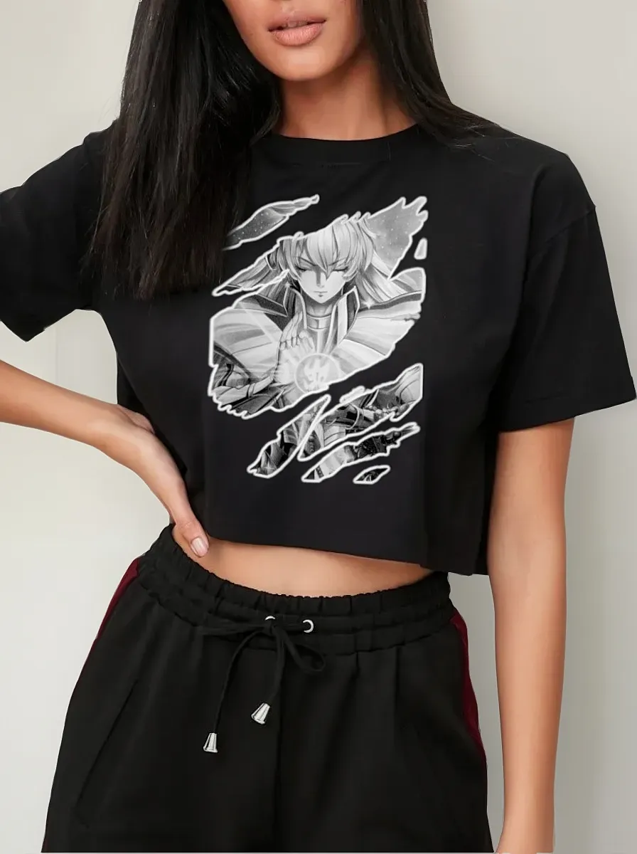 Remera Crop Signo Virgo Caballeros Del Zodiaco Shaka