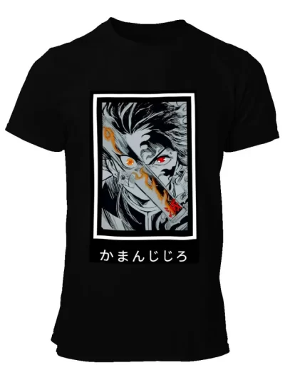 Remera Negra Tanjiro Kamado F Sword